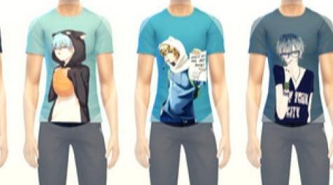 模拟人生4MOD：男性卡通t恤 by xrinnas