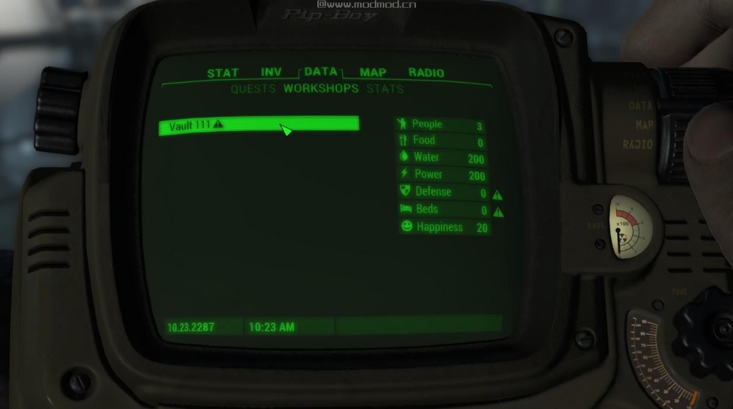辐射4MOD：Vault 111 - Player settlement 111避难所聚落化MOD