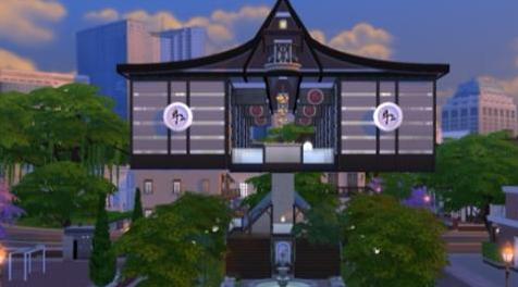 模拟人生4MOD：【sims入团审核作品！】和风餐馆，浮空设计，雕梁画栋，实用与美观并存！50w终极餐馆