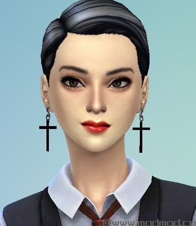 模拟人生4MOD：女性十字架耳环 by MissFortune