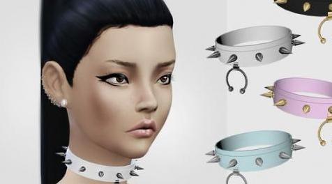 模拟人生4MOD：女性朋克项圈饰品 by LeahLillith