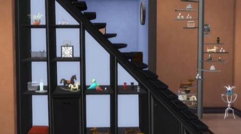 模拟人生4MOD：Under Stair Shelves and Deco Spiralstair-三款楼梯装饰品