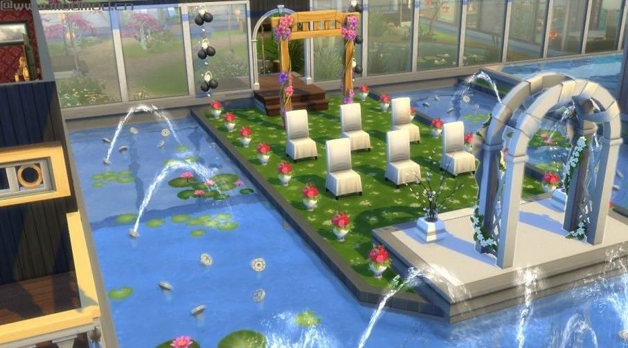 【弥花小筑】50X50，室内花园，空中花园，钓鱼池，对称设计~