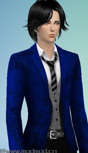 模拟人生4MOD：男士专用】=======秀气花纹西装制服=========by fff6667