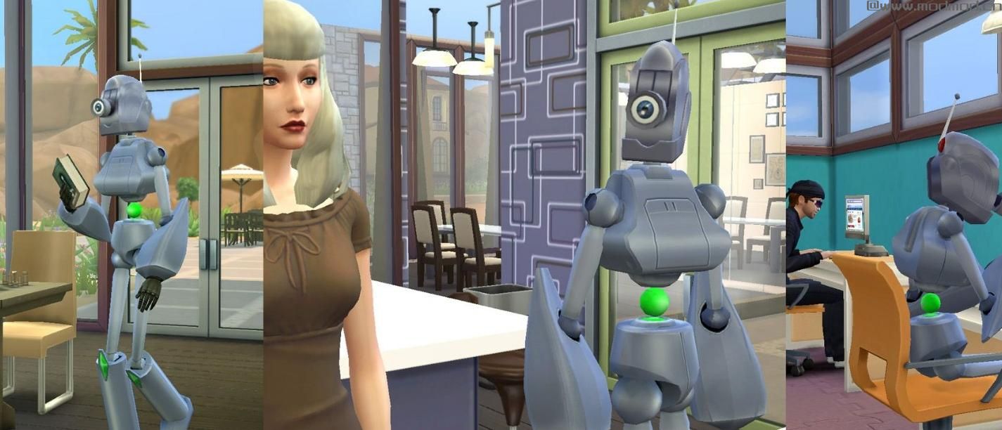模拟人生4MOD：一款男女通用机器人造型道具服(补上机器人独立角色档) by Esmeralda(绝搞系列)