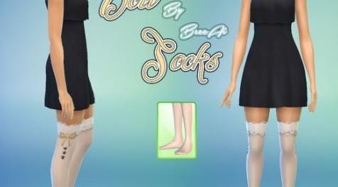 模拟人生4MOD：模拟人生4 女性白色可爱丝袜 by BeccAi