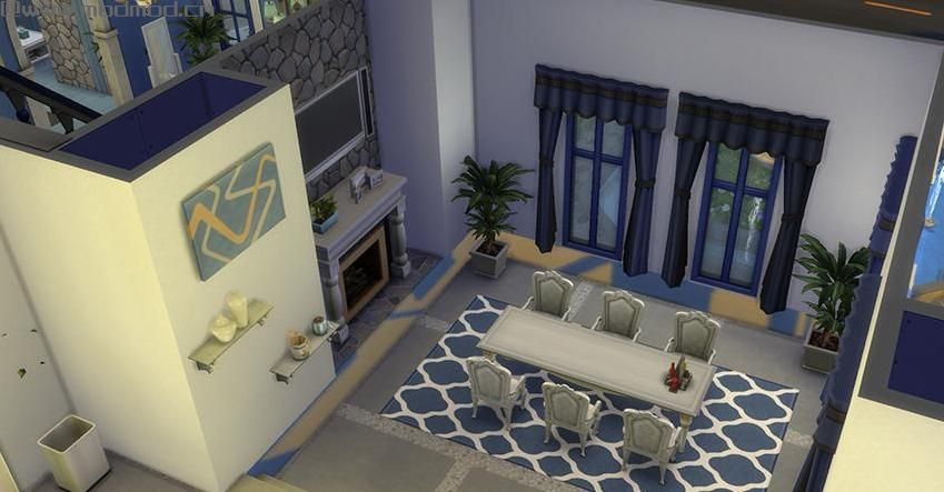 模拟人生4MOD： 【3DM-Sims小组】【原创】40X30 地中海风格别墅 适合一家三口~~~~~~