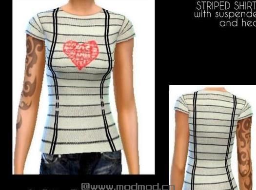 模拟人生4MOD：女性鞋+牛仔裤+T恤3件套 by tiffybee