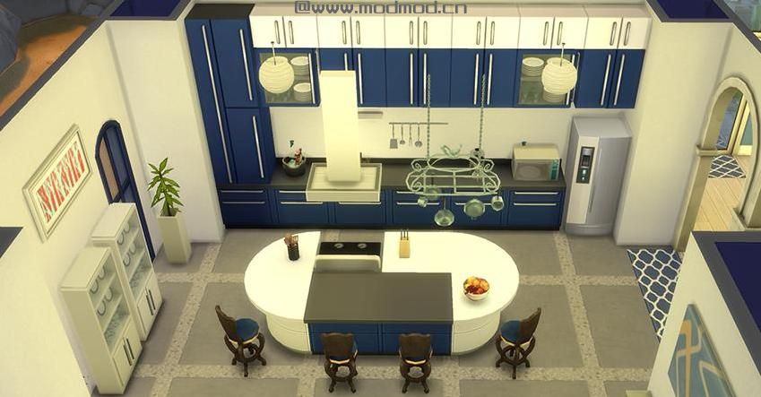 模拟人生4MOD： 【3DM-Sims小组】【原创】40X30 地中海风格别墅 适合一家三口~~~~~~