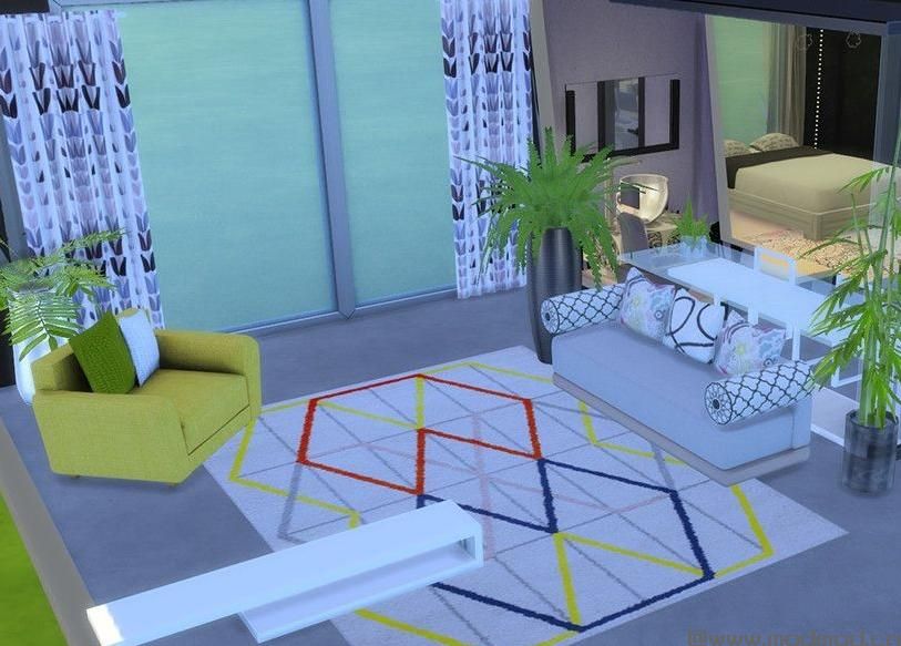 模拟人生4MOD：分享我做的1.8万的小清新房子~~~~~~~大家过来看看喜欢吗？