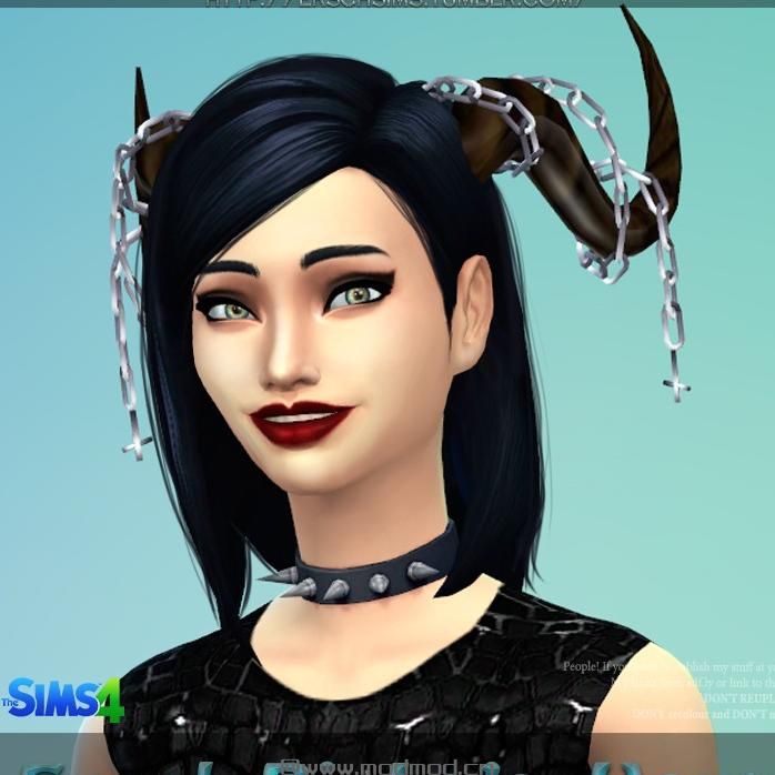 模拟人生4MOD：女性炫酷角头饰 by ErSch