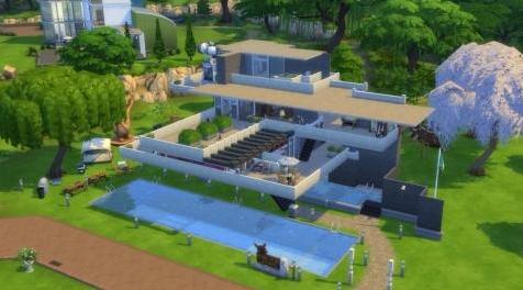 模拟人生4MOD：★★★★★ 流水别墅 ★★★★★ F&middot;L&middot;赖特 经典设计