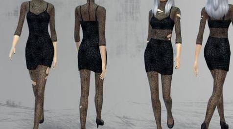 模拟人生4MOD：女性黑寡妇连衣裙 by Wolfcry