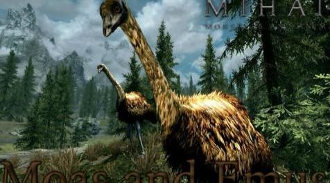 上古卷轴5：天际MOD：Moas和Emus-Mihail怪物和动物（mihail沉浸式附加物 - 鸟类 - 巨型动物）