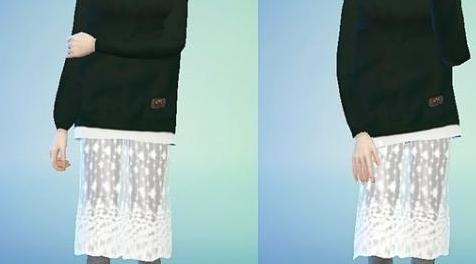 模拟人生4MOD：marigold_fBottom_lace h-line skirt with leggings-女士下装
