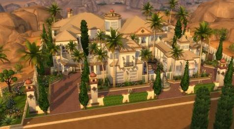 模拟人生4MOD：50X50【阿福伊斯塔豪宅】廊、院、阁式超豪华花园庭院住宅