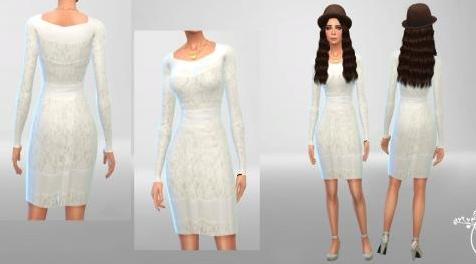 模拟人生4MOD：女性蕾丝气质连衣裙 by La Belle Sims