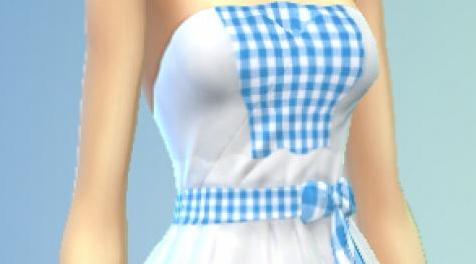 模拟人生4MOD：五套清新风格的蓝白格子连衣裙