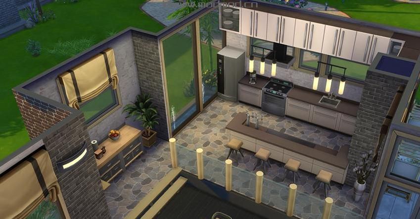 模拟人生4MOD： 【3DM-Sims小组】【原创】20X15 loft风格单身公寓~~~~