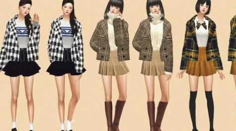 模拟人生4MOD：MarigoldFAccShortWinterCoatCheckedBracelet