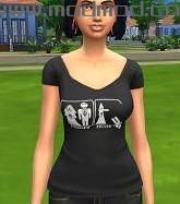 模拟人生4MOD：女式黑色V领T恤衫 by FifthAce2007
