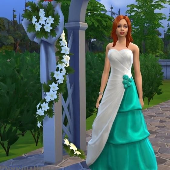 模拟人生4MOD：斯帕什拼接色婚纱 By FifthAce2007