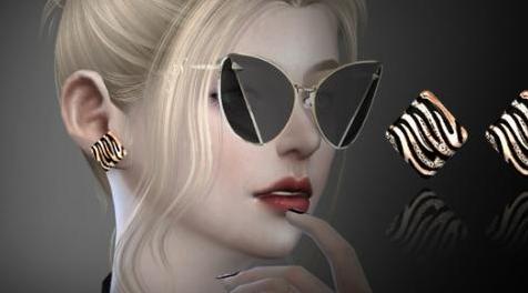 模拟人生4MOD： S-Club LL ts4 earring N34-耳环N34