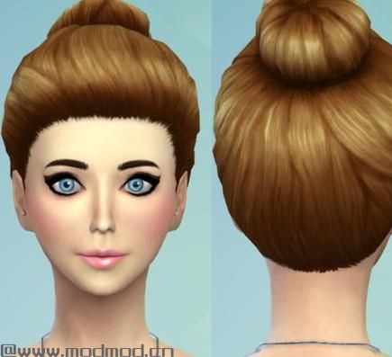 模拟人生4MOD：【发型MOD】女性丸子盘发 by Darkiie