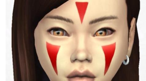 模拟人生4MOD：【化妆MOD】幽灵公主面妆 by DecayClown