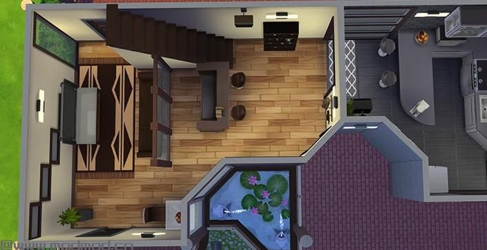 模拟人生4MOD：【20*15】巧克力色调的小别墅