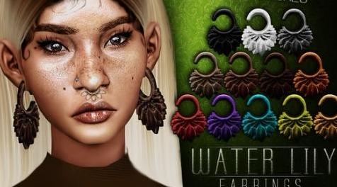 模拟人生4MOD：WaterLily Earrings 耳环