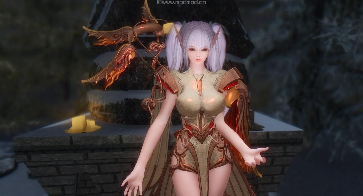 上古卷轴5：天际MOD：剑灵泰天王陵时装+死或生双马尾
