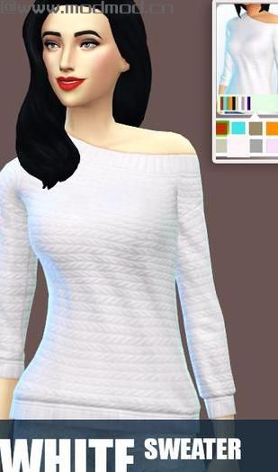 模拟人生4MOD：6套款式漂亮的白色连衣裙及上衣和相匹配的鞋子