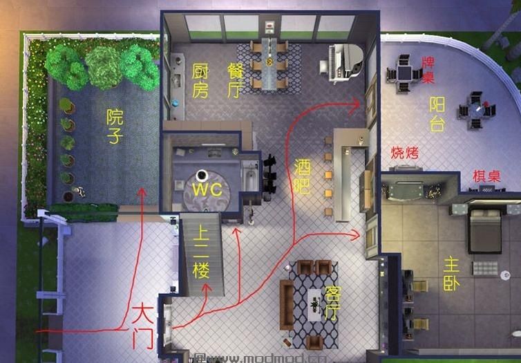 【3DM-Sims小组审核作品】无自定义 多功能房屋 30X20 彩色心情 实用小别墅