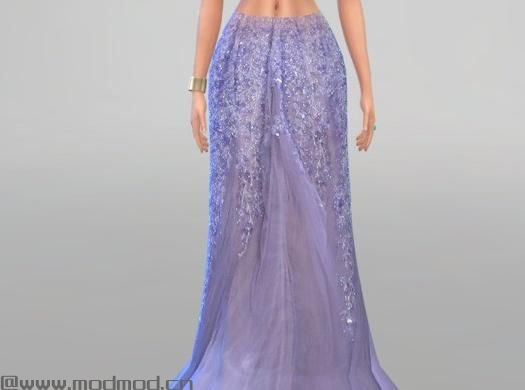 模拟人生4MOD：女性紫丁香闪光长裙 by Alexandra_Sine
