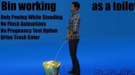 模拟人生4MOD：垃圾桶作为厕所