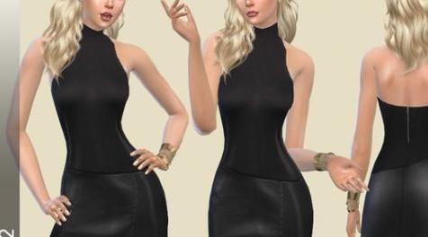 模拟人生4MOD：Birba32 Leather New Year Dress-皮制新年礼服