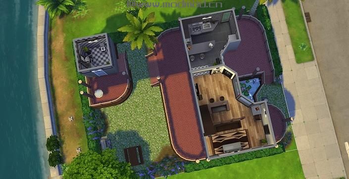 模拟人生4MOD：【20*15】巧克力色调的小别墅
