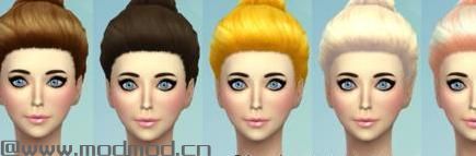 模拟人生4MOD：【发型MOD】女性丸子盘发 by Darkiie