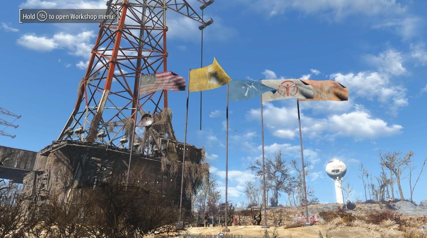 辐射4MOD：[汉化] 带动画的可建造旗杆 v1.0