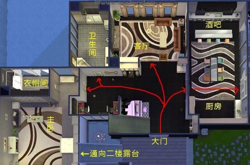 模拟人生4MOD：40X30 泳池版 现代别墅