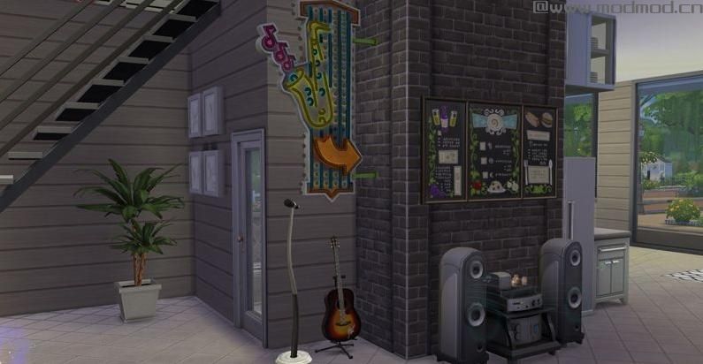 模拟人生4MOD：【3DM-Sims小组审核作品】无自定义 多功能房屋 30X20 彩色心情 实用小别墅