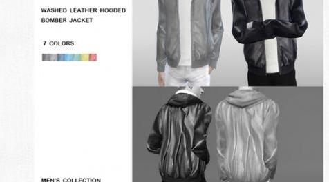 模拟人生4MOD：LEATHER HOODED BOMBER JACKET 皮外套猛男西装