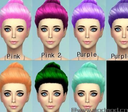 模拟人生4MOD：【发型MOD】女性丸子盘发 by Darkiie