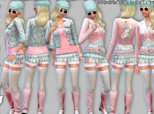 模拟人生4MOD：女性可爱粉红套装 by Devilicious