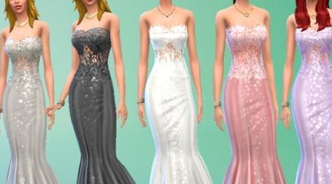 模拟人生4MOD：女性鱼尾晚礼服 by kardofe