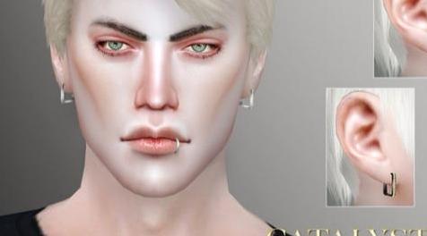 模拟人生4MOD：Catalyst Earrings 男士耳钉唇环
