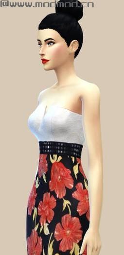 模拟人生4MOD：蕾丝碎花拼接连衣裙