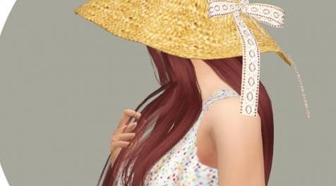模拟人生4MOD：MarigoldFAccBackRibbonWideFloppyHat-女佣帽子