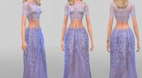 模拟人生4MOD：女性紫丁香闪光长裙 by Alexandra_Sine